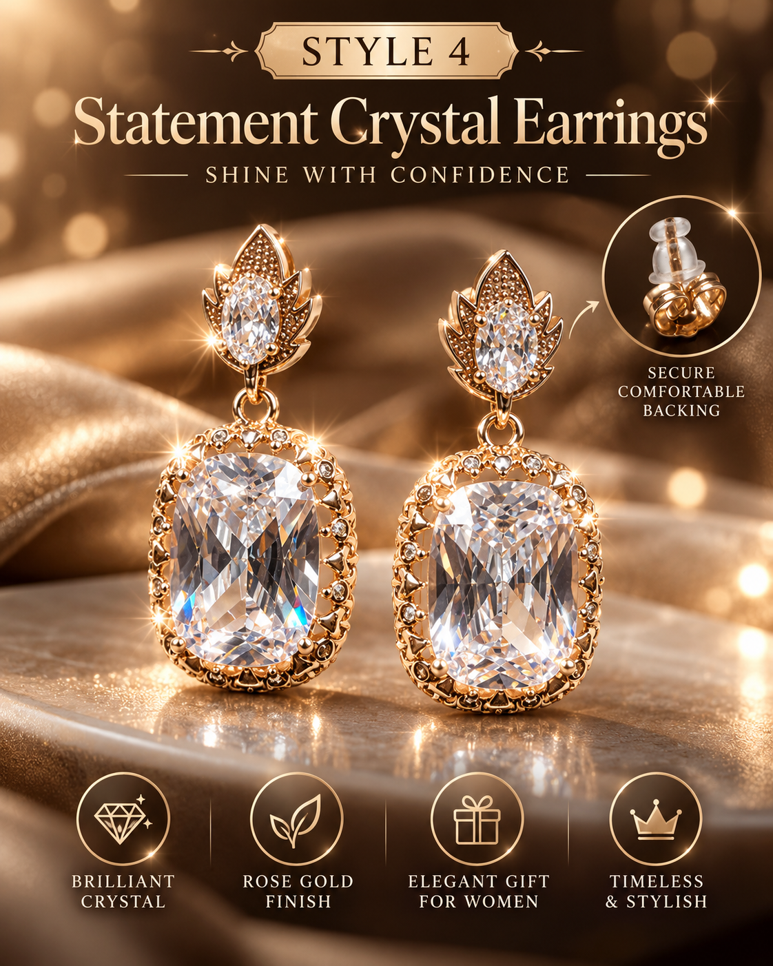 Style 4 – Elegant Crystal Statement Drop Earrings