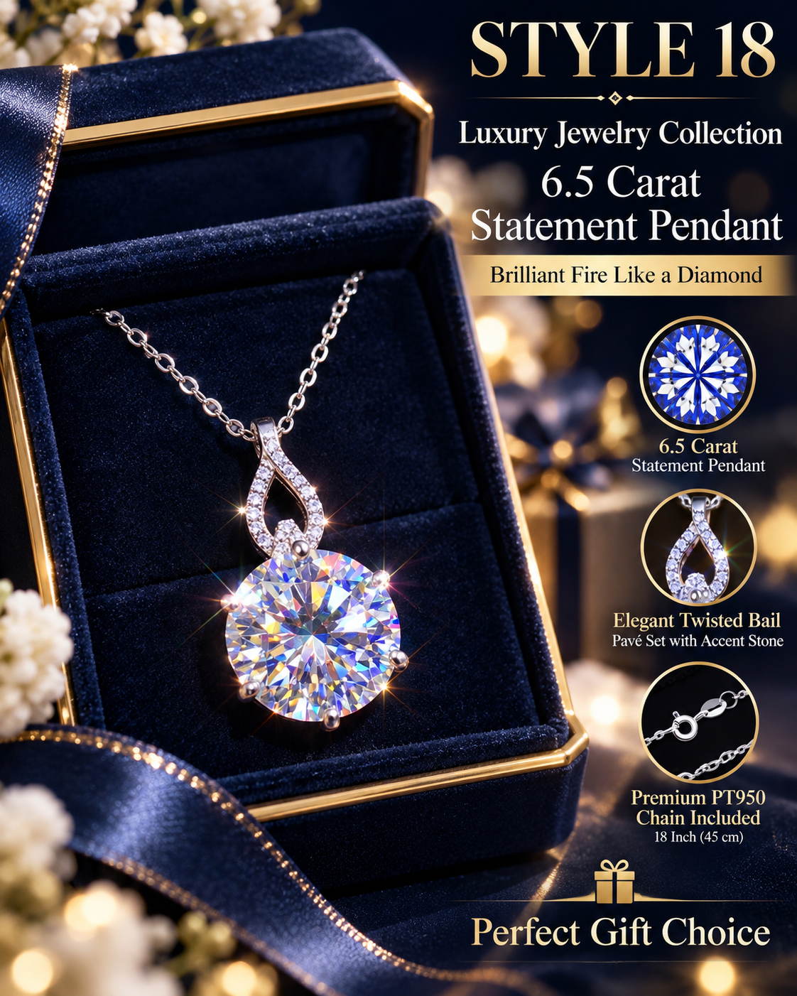 š Elegant Sparkling Round Pendant Necklace ā Style 18