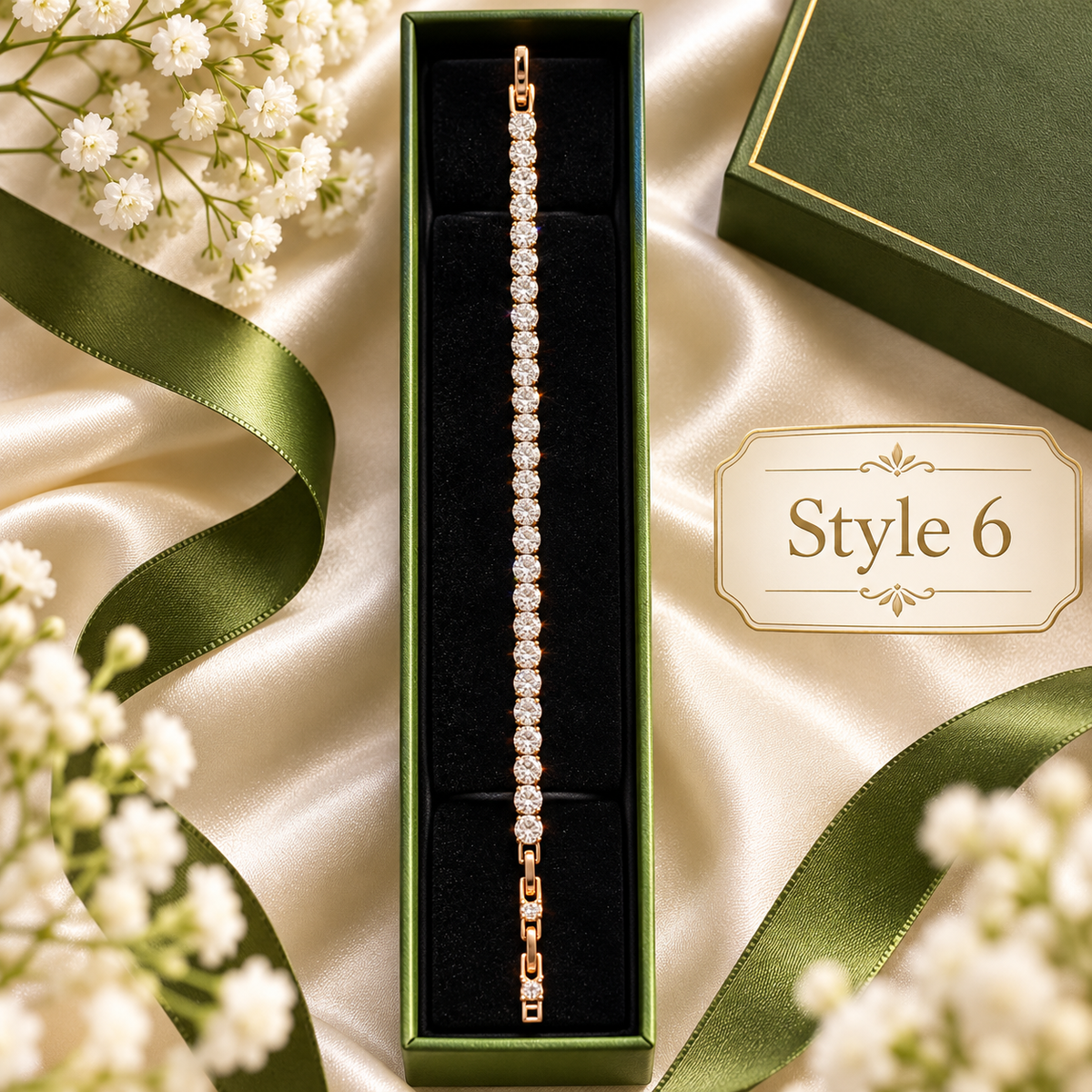 Style 6 – Elegant Gold Tone Sparkling Tennis Bracelet