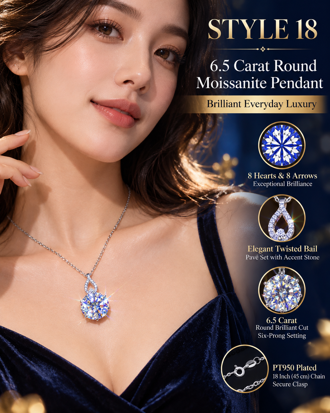 š Elegant Sparkling Round Pendant Necklace ā Style 18
