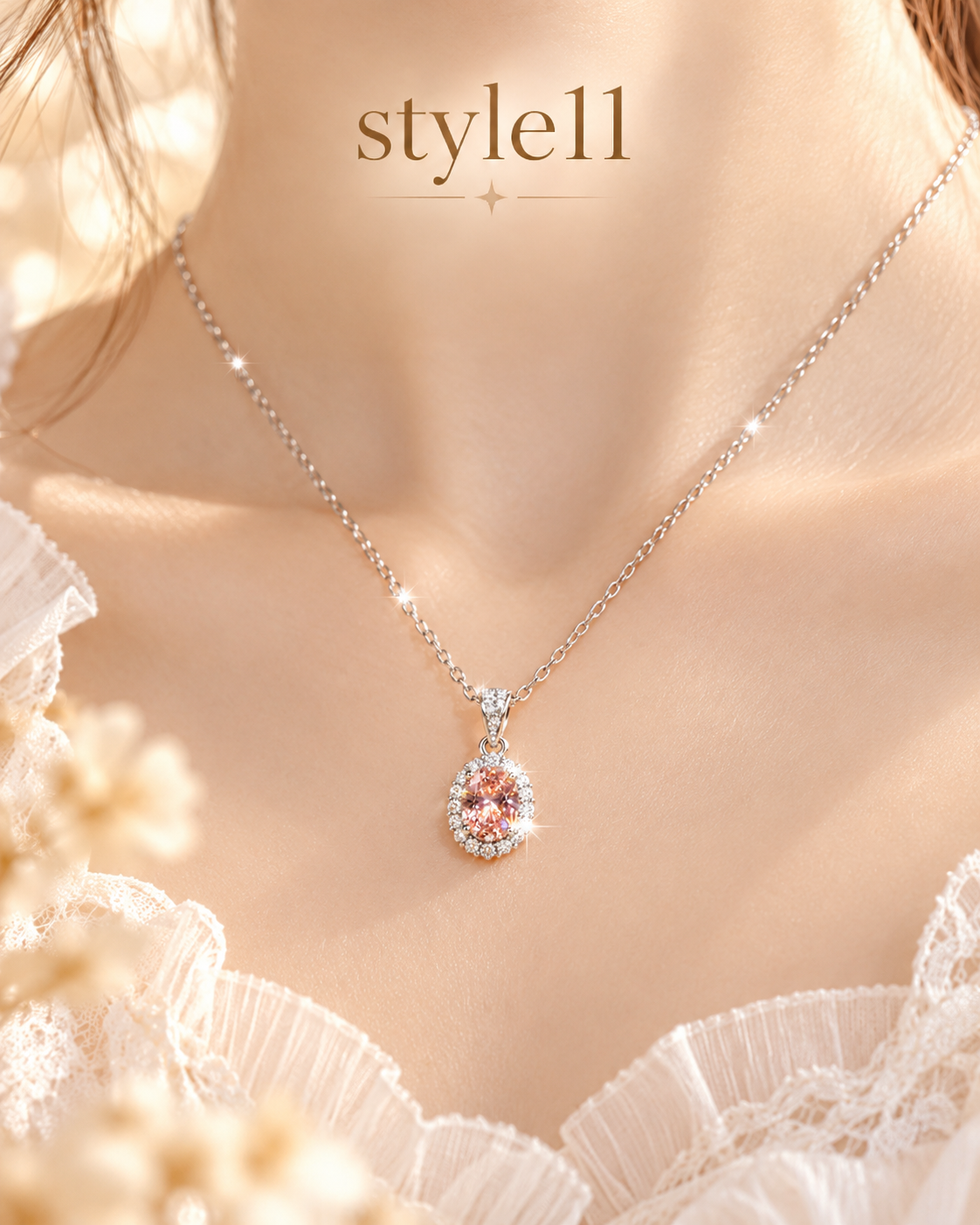 š Elegant Pink Oval Pendant Necklace ā Style 11
