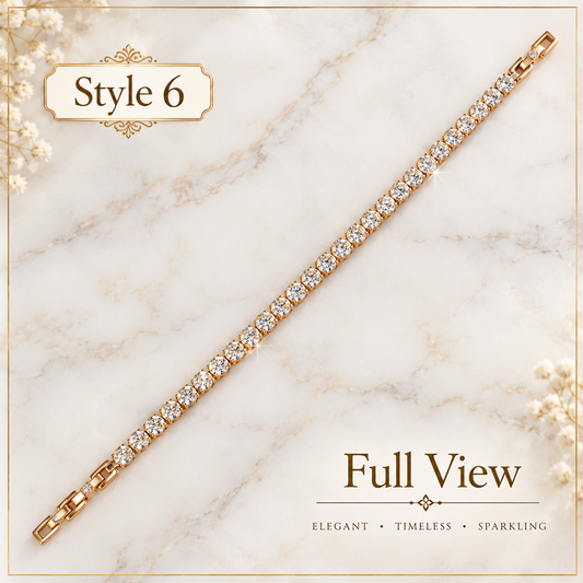 Style 6 – Elegant Gold Tone Sparkling Tennis Bracelet