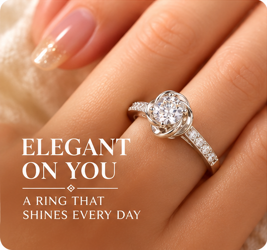 ✨ Style 17 – Women's Elegant Silver-Tone Round Crystal Love Knot Ring 💍 Sparkling Solitaire Rhinestone Ring 💎 Romantic Infinity Knot Design with Pavé Band 💖 Fashion Jewelry 🎁 Perfect Gift for Her