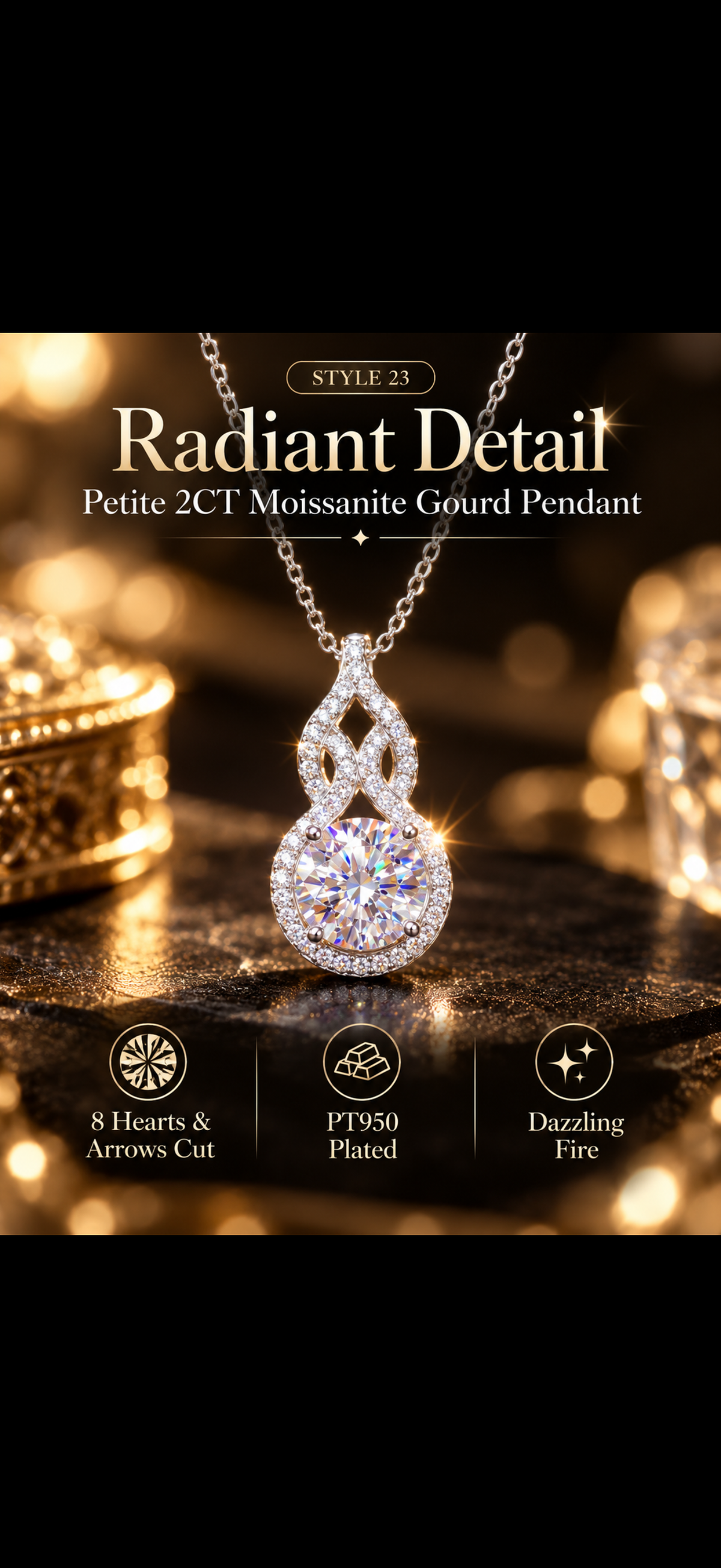 š Elegant Sparkling Gourd Pendant Necklace ā Style 23