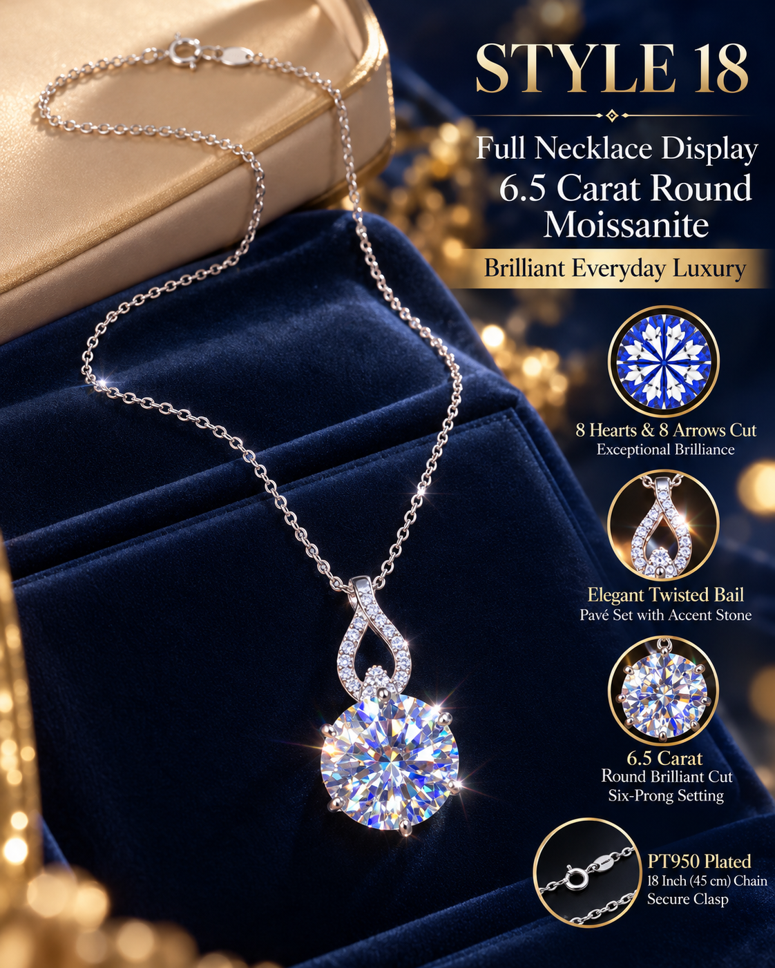 š Elegant Sparkling Round Pendant Necklace ā Style 18