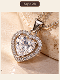 Style 28 – Elegant Silver Tone Heart Pendant Necklace