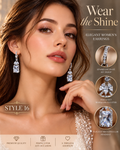 Style 16 – Elegant Silver Tone Geometric Drop Earrings