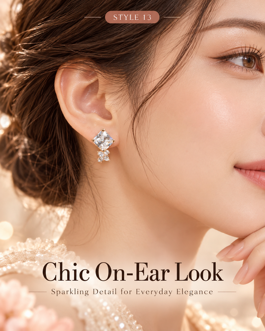 Style 13 – Elegant Rose Gold Tone Square Stud Earrings
