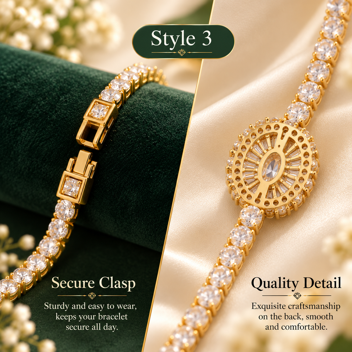 Sparkling Cubic Zirconia Sunburst Bracelet