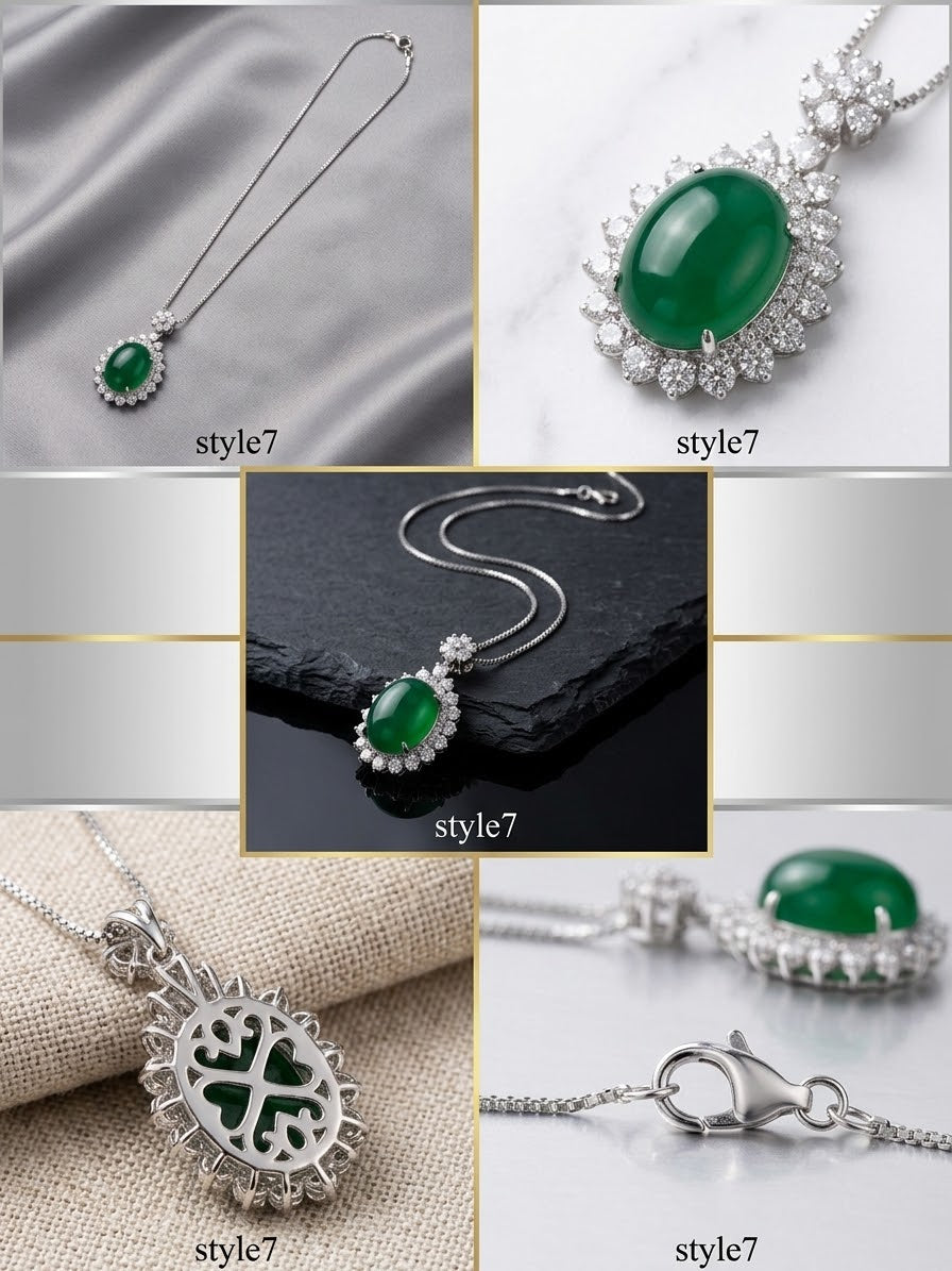 Elegant Emerald Green Pendant Necklace – Style 7