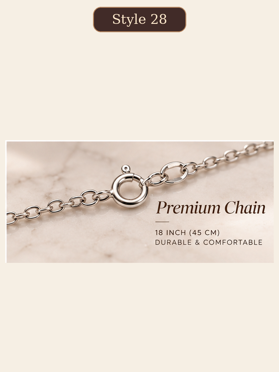 Style 28 – Elegant Silver Tone Heart Pendant Necklace