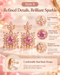 Style 8 – Elegant Pink Floral Crystal-Inspired Drop Earrings