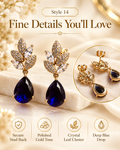 Style 14 – Elegant Royal Blue Teardrop Leaf Earrings
