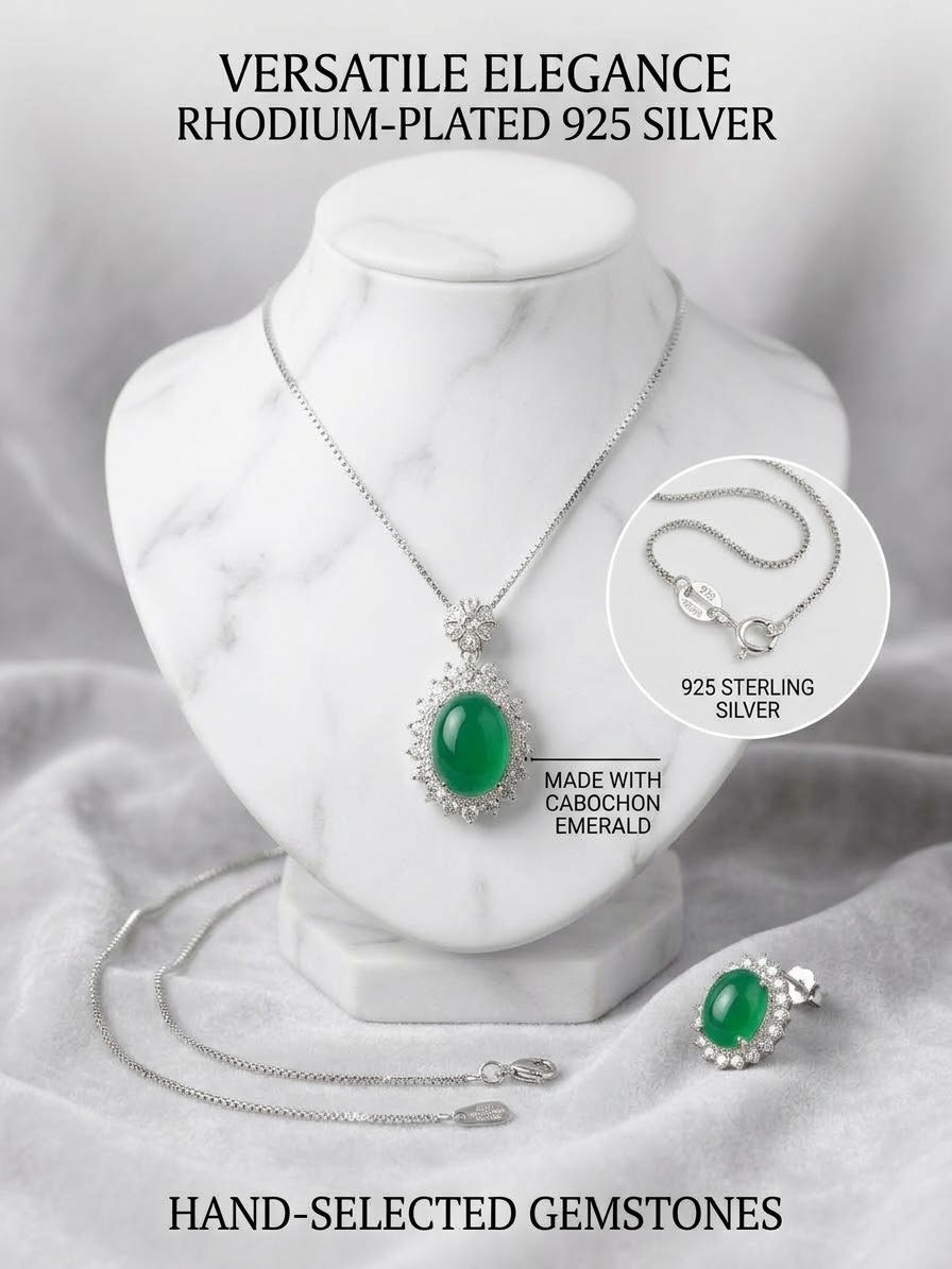 Elegant Emerald Green Pendant Necklace – Style 7