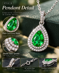 💚 Elegant Emerald Green Teardrop Pendant Necklace – Style 16