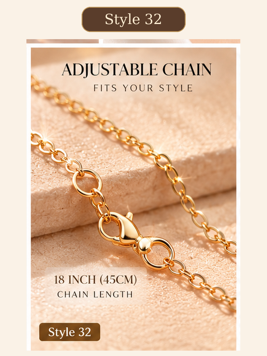Style 32 – Elegant Gold Tone Oval Solitaire Pendant Necklace