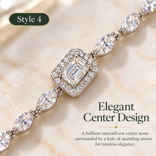 Style 4 – Elegant Silver Tone Geometric Crystal-Inspired Bracelet