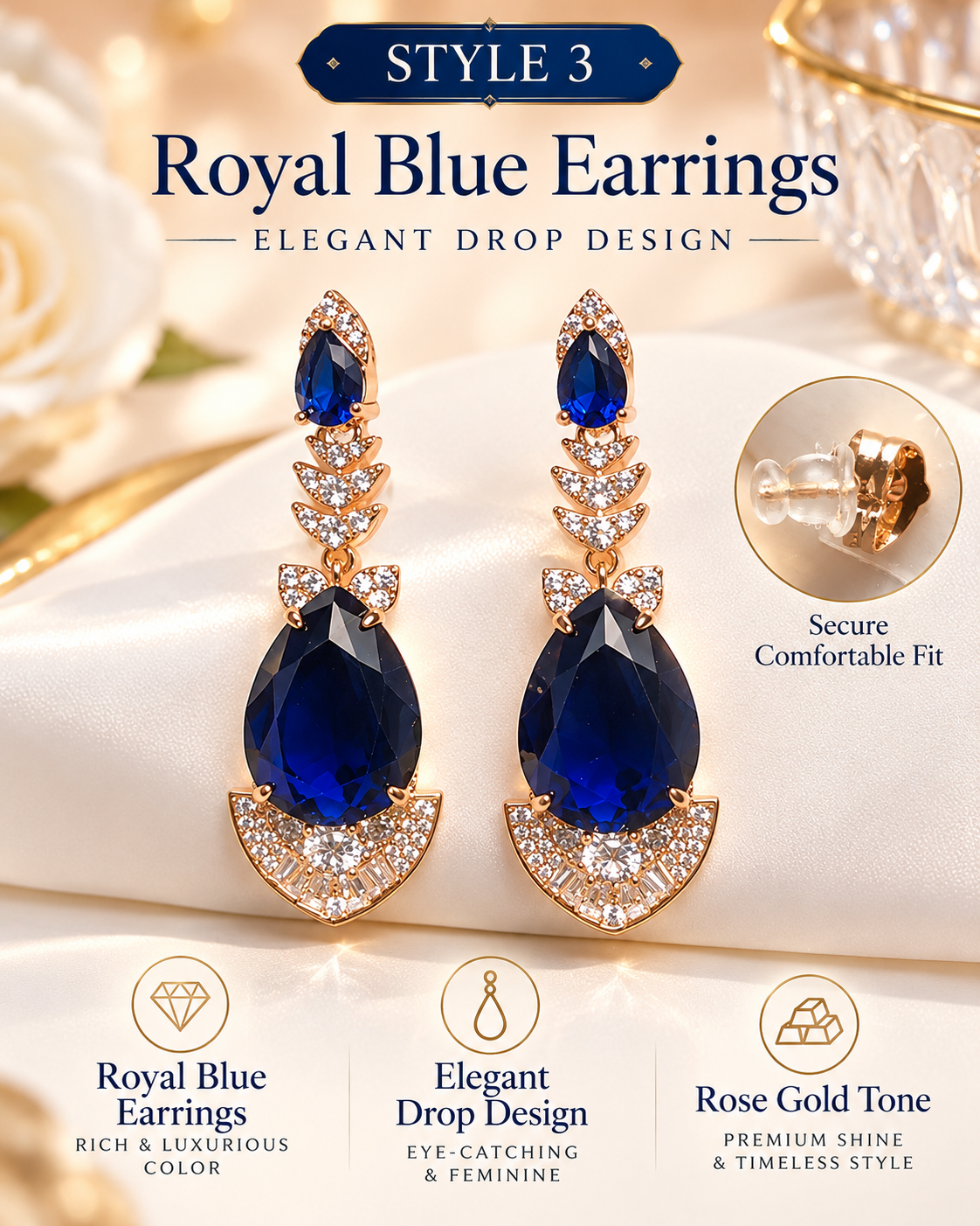 Style 3 – Sapphire Blue Inspired Crystal Statement Earrings