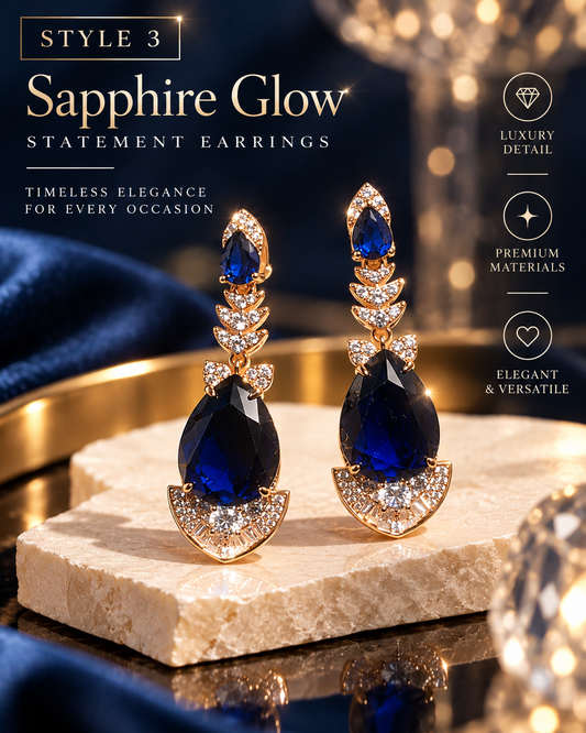 Style 3 – Sapphire Blue Inspired Crystal Statement Earrings