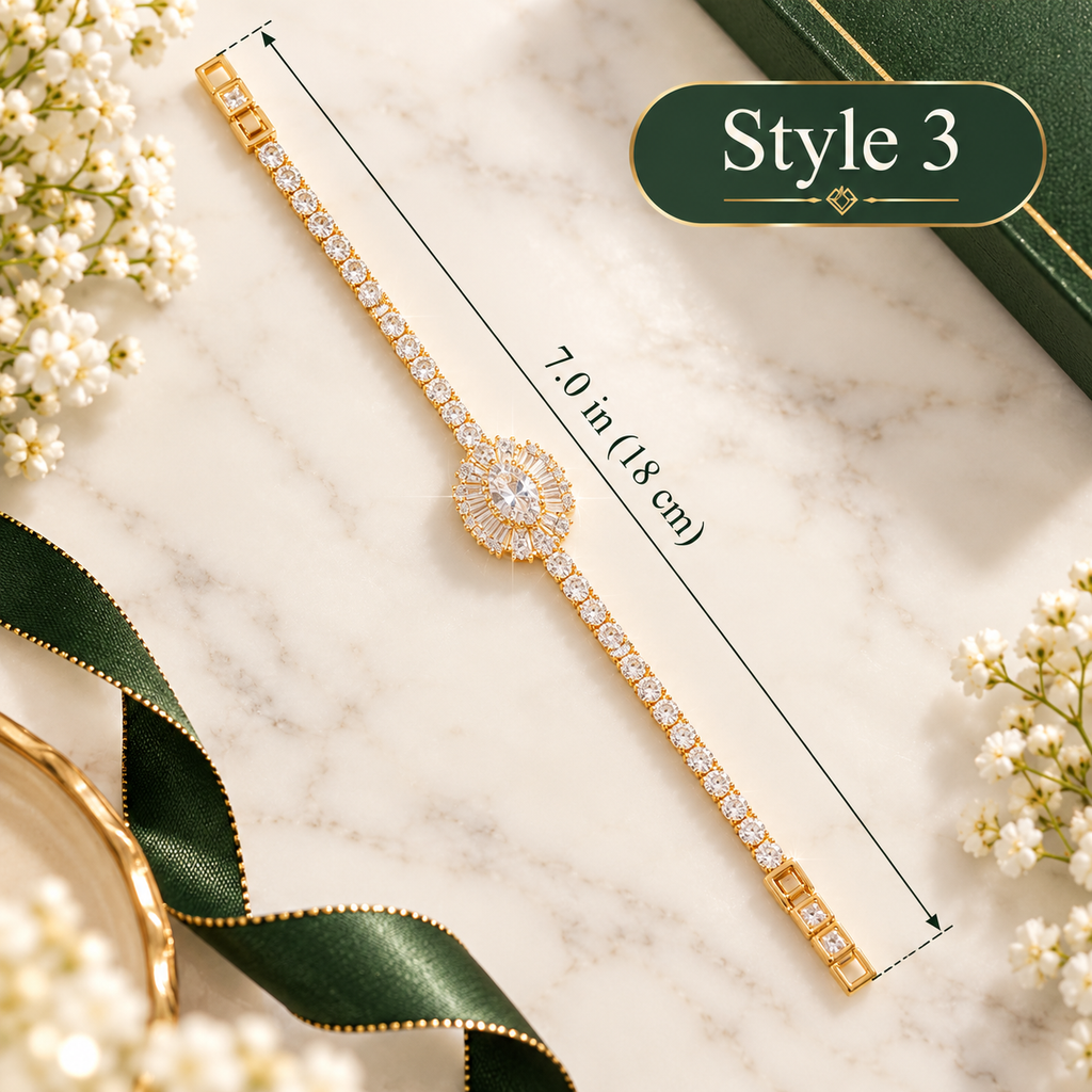 Sparkling Cubic Zirconia Sunburst Bracelet