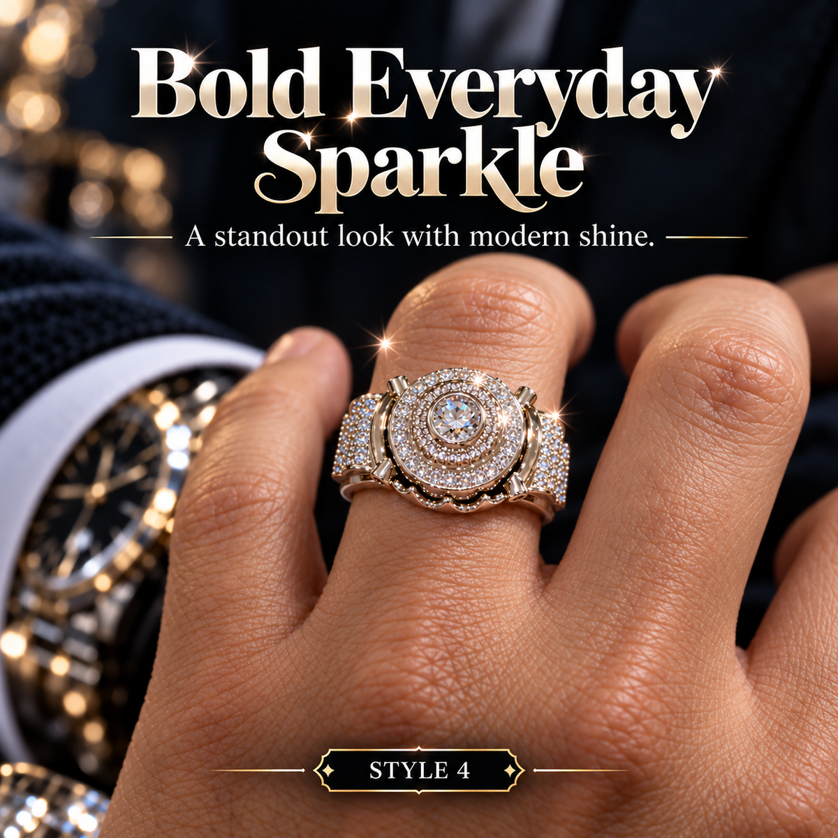 Elegant Sparkling Round Halo Ring