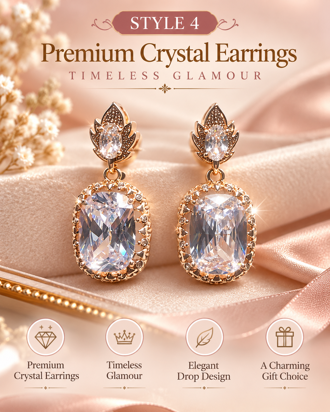 Style 4 – Elegant Crystal Statement Drop Earrings