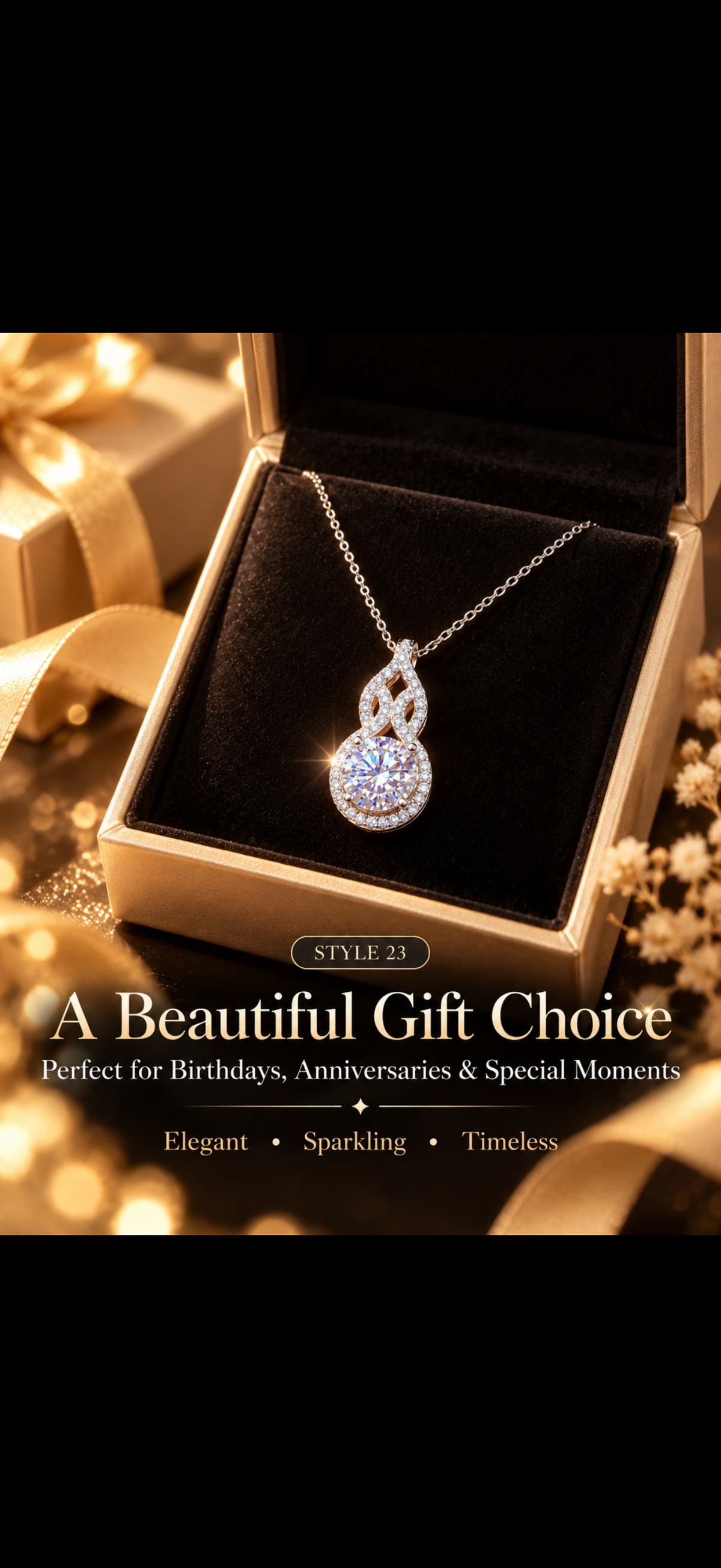 💎 Elegant Sparkling Gourd Pendant Necklace – Style 23