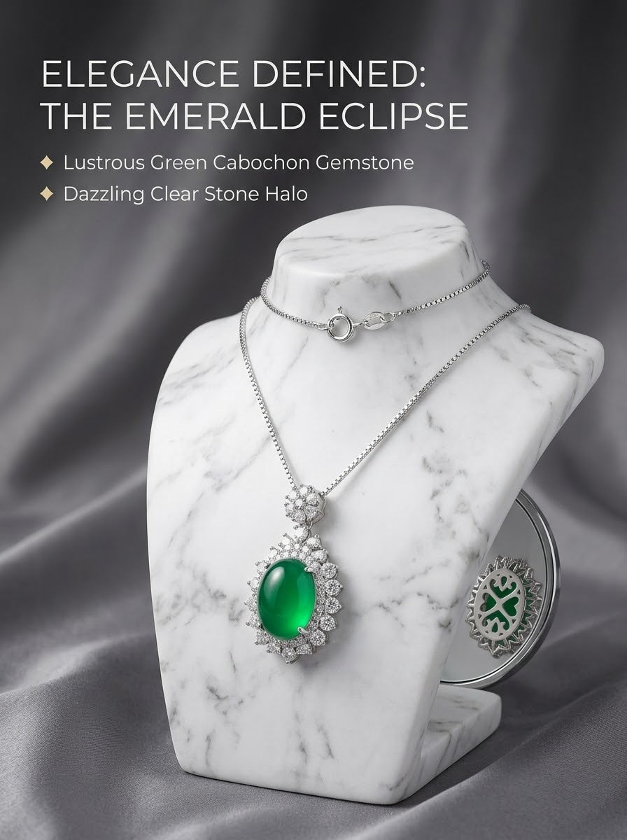 Elegant Emerald Green Pendant Necklace – Style 7