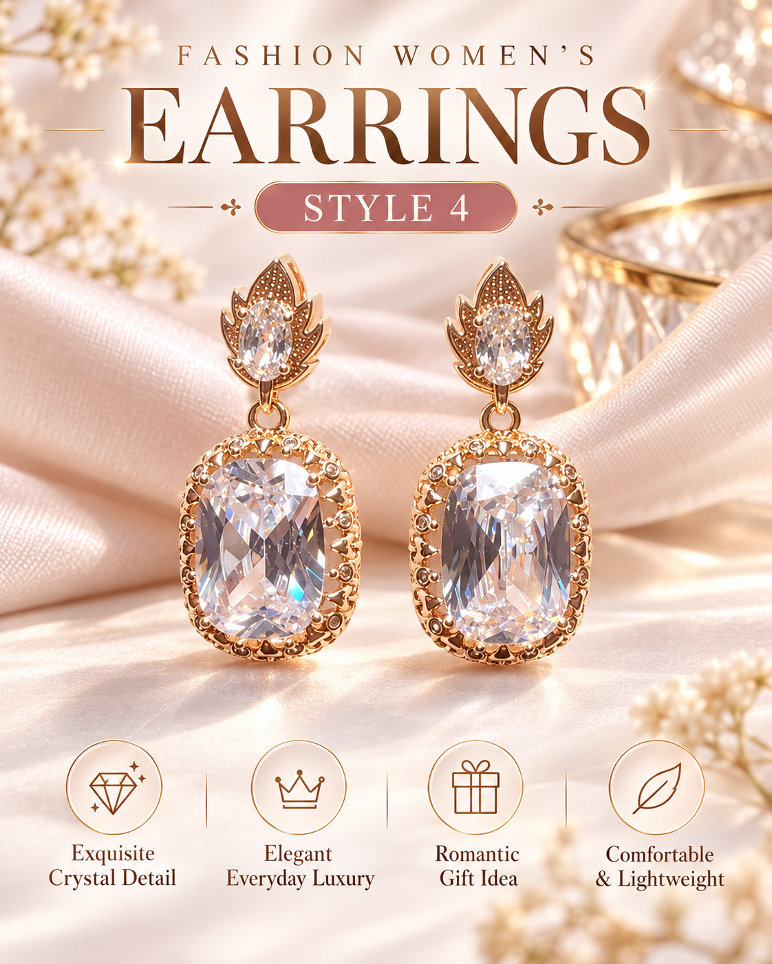 Style 4 – Elegant Crystal Statement Drop Earrings