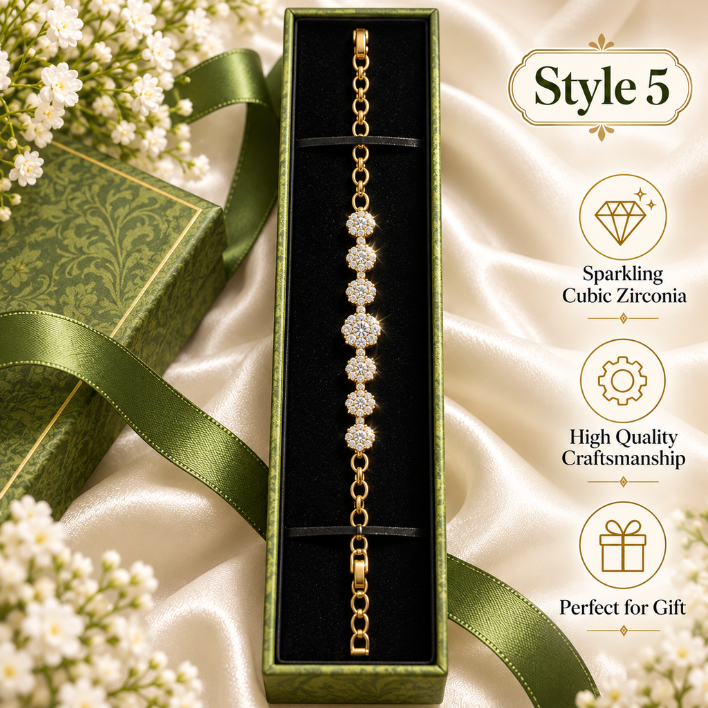 Style 5 – Elegant Gold Tone Floral Cluster Bracelet