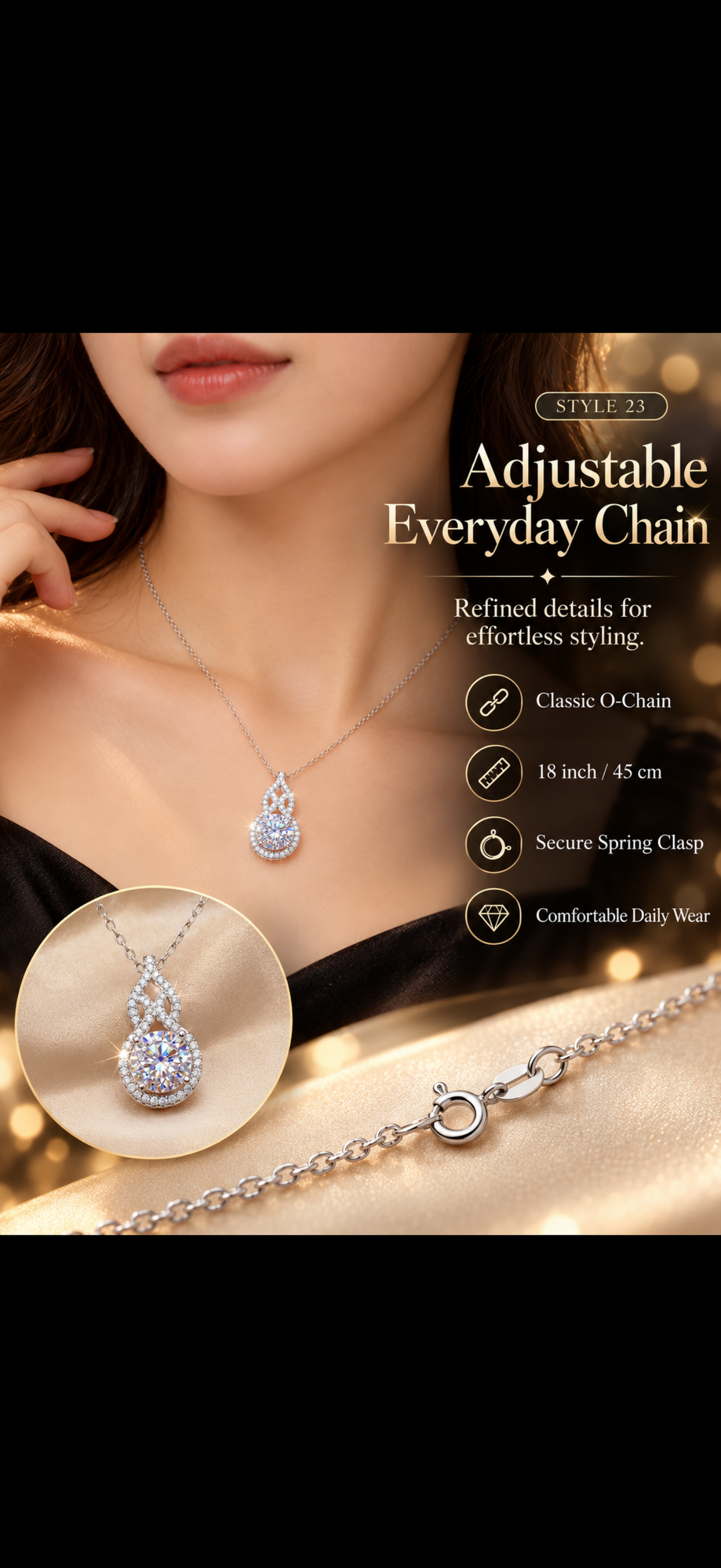 💎 Elegant Sparkling Gourd Pendant Necklace – Style 23